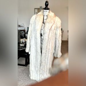 Natural Blue Fox Fur Coat w/Shawl Collar.